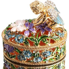 Waltz&F Angel flower box Hand-Painted Trinket Box Jewelrybox Figurine Collectible Ring Holder