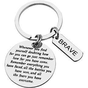 Inspirational Keychain for Cancer Survivor, AA Recovery Sympathy Warrior Gifts for Him Her, Encourage Christmas Graduation Gifts Stay Strong Gifts for Women Men Motivational Sobriety Jewelry