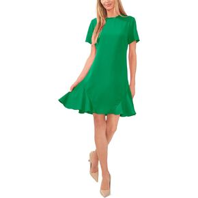 CeCe Ruffle Neck Godet Dress