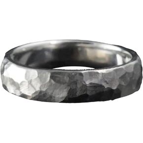 Takar Hammered Sterling silver Rings For Men And Women, 7mm Wide Silver Ring Bands In Small To Large Sizes, 100% Real Silver Sterling Rings, Comfortable Bands, Made In USA.