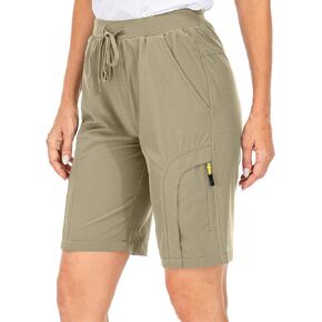 Asfixiado Women's Hiking Cargo Shorts Quick Dry Lightweight Summer Shorts for Women Travel Outdoor with Zipper Pockets
