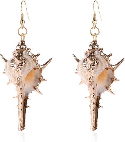Aishgjia Tropical Beach Sea Jewelry Casual Natural Seashell Conch Drop Dangle Earrings for Women and Girls Boho in Saudi Arabia
