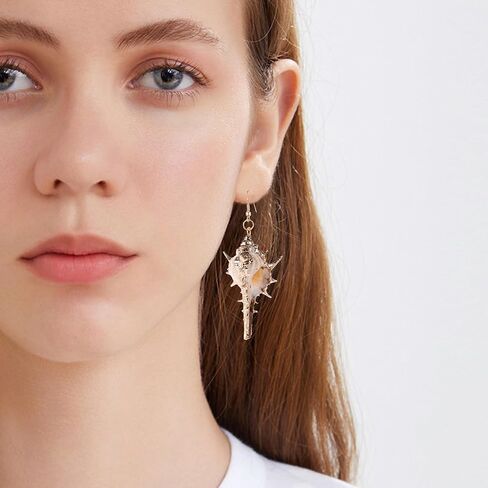 Aishgjia Tropical Beach Sea Jewelry Casual Natural Seashell Conch Drop Dangle Earrings for Women and Girls Boho in Saudi Arabia