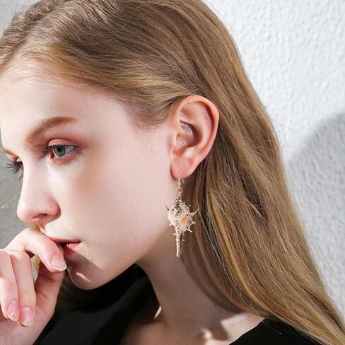 Aishgjia Tropical Beach Sea Jewelry Casual Natural Seashell Conch Drop Dangle Earrings for Women and Girls Boho in Saudi Arabia