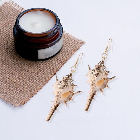 Aishgjia Tropical Beach Sea Jewelry Casual Natural Seashell Conch Drop Dangle Earrings for Women and Girls Boho in Saudi Arabia