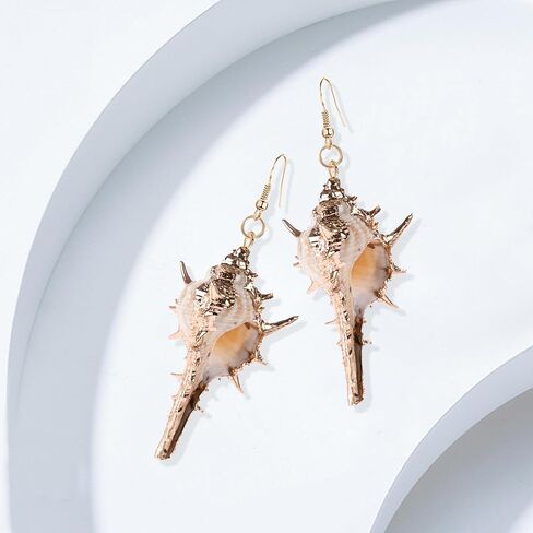 Aishgjia Tropical Beach Sea Jewelry Casual Natural Seashell Conch Drop Dangle Earrings for Women and Girls Boho in Saudi Arabia