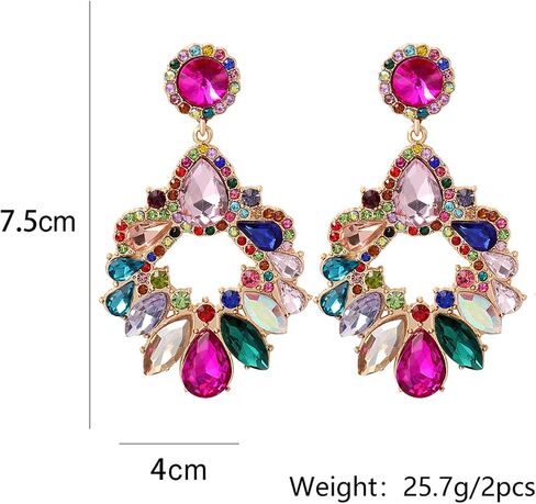 Rhinestone Earrings Dangling for Women Girls Vintage Fancy Cluster Crystal Dangle Earrings Vintage Rhinestone Teardrop Dangle Earrings Sparkly Statement Earrings Crystal Chandelier Earrings for Women Wedding Bridal Prom in Saudi Arabia