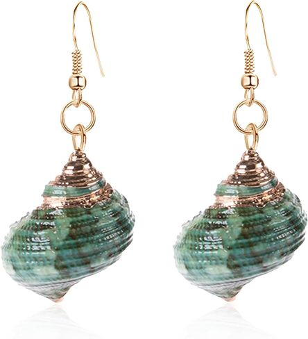Aishgjia Tropical Beach Sea Jewelry Casual Natural Seashell Conch Drop Dangle Earrings for Women and Girls Boho in Saudi Arabia
