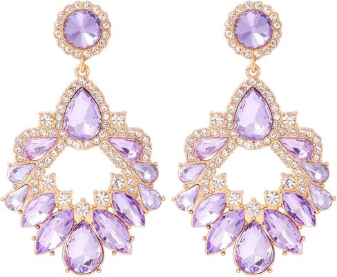 Rhinestone Earrings Dangling for Women Girls Vintage Fancy Cluster Crystal Dangle Earrings Vintage Rhinestone Teardrop Dangle Earrings Sparkly Statement Earrings Crystal Chandelier Earrings for Women Wedding Bridal Prom in Saudi Arabia