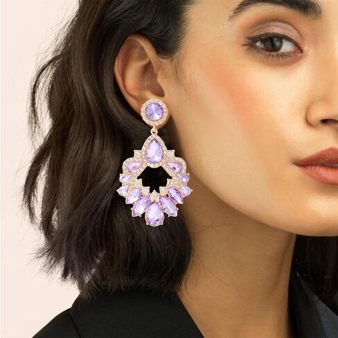 Rhinestone Earrings Dangling for Women Girls Vintage Fancy Cluster Crystal Dangle Earrings Vintage Rhinestone Teardrop Dangle Earrings Sparkly Statement Earrings Crystal Chandelier Earrings for Women Wedding Bridal Prom in Saudi Arabia