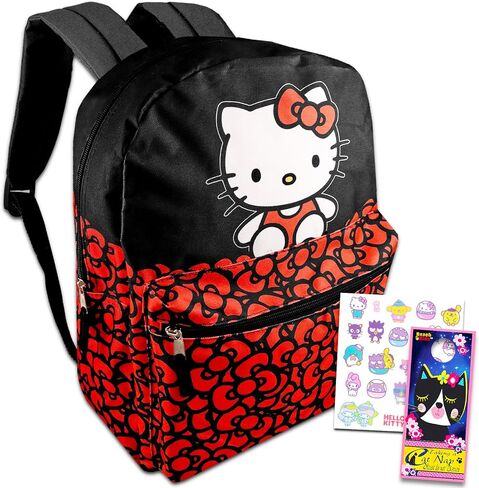 Hello Kitty Backpack for Girls - Bundle with 16" Hello Kitty School Backpack with Front Pocket Plus Hello Kitty Tattoos, More | Hello Kitty Backpack Set in Saudi Arabia