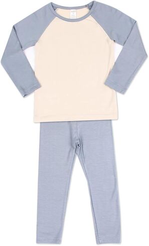 Base Layer Long John Set for Children Made of Ultra Soft Modal Comfy Pajama Sleepwear Raglan Style T-Shirt in Saudi Arabia