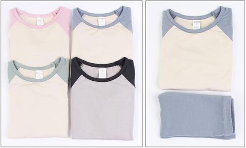 Base Layer Long John Set for Children Made of Ultra Soft Modal Comfy Pajama Sleepwear Raglan Style T-Shirt in Saudi Arabia