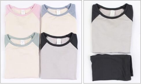 Base Layer Long John Set for Children Made of Ultra Soft Modal Comfy Pajama Sleepwear Raglan Style T-Shirt in Kuwait