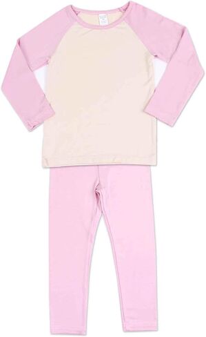 Base Layer Long John Set for Children Made of Ultra Soft Modal Comfy Pajama Sleepwear Raglan Style T-Shirt in Saudi Arabia