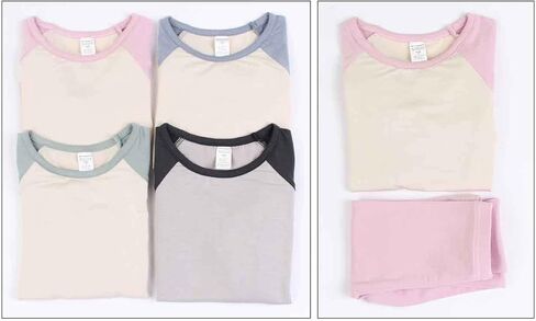 Base Layer Long John Set for Children Made of Ultra Soft Modal Comfy Pajama Sleepwear Raglan Style T-Shirt in Saudi Arabia
