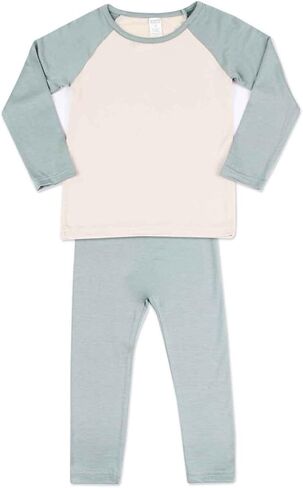 Base Layer Long John Set for Children Made of Ultra Soft Modal Comfy Pajama Sleepwear Raglan Style T-Shirt in Saudi Arabia