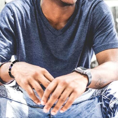 أساور عين الشر للرجال مجوهرات عين الشر حبة سوار حماية تميمة الحظ السعيد للصبي in Kuwait