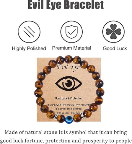 Evil Eye Bracelets for Men Evil Eye Jewelry Bead Bracelet Protection Good Luck Amulet For Boy in Saudi Arabia