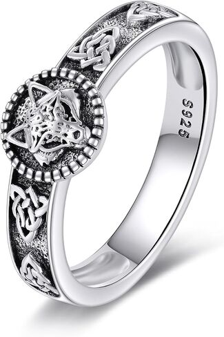 VONALA 925 Sterling Silver Skull Ring for Women Viking Rune Ring for Men Viking Jewelry Gothic Ring Birthday Gifts 8# in Saudi Arabia