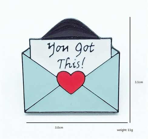 Ulricar ''لقد حصلت على هذا!'' الحب المغلف بروش لطيف القلب رسالة التلبيب الشارات المثبته بالدبابيس مجموعة زوجين بروش ل قبعة سترة القطن قميص تنورة in Kuwait