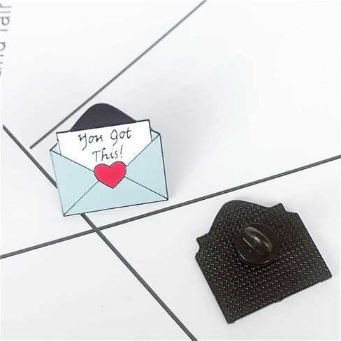 Ulricar ''لقد حصلت على هذا!'' الحب المغلف بروش لطيف القلب رسالة التلبيب الشارات المثبته بالدبابيس مجموعة زوجين بروش ل قبعة سترة القطن قميص تنورة in Kuwait