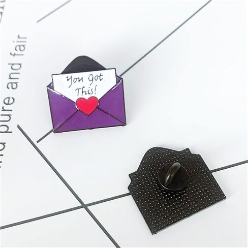 Ulricar ''لقد حصلت على هذا!'' الحب المغلف بروش لطيف القلب رسالة التلبيب الشارات المثبته بالدبابيس مجموعة زوجين بروش ل قبعة سترة القطن قميص تنورة in Kuwait