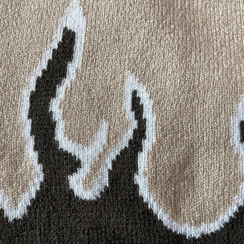 XJLLJJZJL Coffee Flame Beanie Fire Flame Skullies Knitted Hip Hop Hat Gothic Punk Beanies Casual Outdoor Ski Hat Slouchy Skull Cap, Coffee, M-L in Kuwait