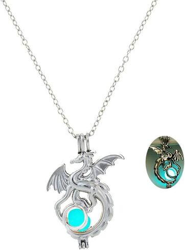 قلادة التنين المضيئة ريترو متوهجة الحيوان الطائر قلادة التنين قلادة للنساء الرجال مجوهرات بسيطة للهالوين in Kuwait
