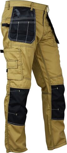 Fashio Mens Construction Pants Carpenter Utility Tool Pockets Cordura Knee Reinforced Work Wear Pants Safety Trousers in Saudi Arabia