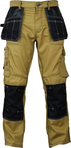 Fashio Mens Construction Pants Carpenter Utility Tool Pockets Cordura Knee Reinforced Work Wear Pants Safety Trousers in Saudi Arabia