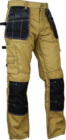 Fashio Mens Construction Pants Carpenter Utility Tool Pockets Cordura Knee Reinforced Work Wear Pants Safety Trousers in Saudi Arabia