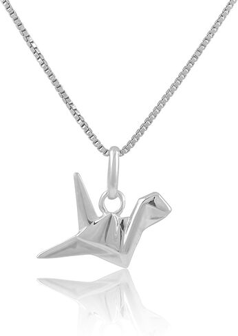 Sterling Silver Origami Crane Necklace in Kuwait