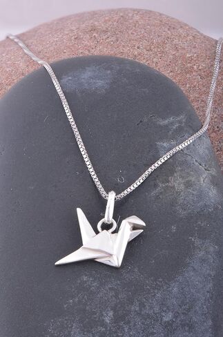 Sterling Silver Origami Crane Necklace in Kuwait