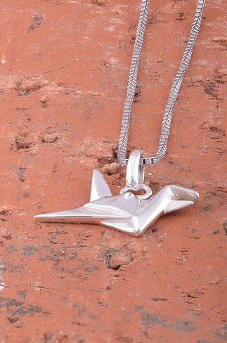 Sterling Silver Origami Crane Necklace in Kuwait