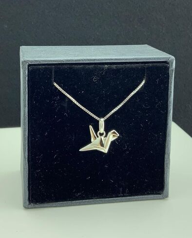 Sterling Silver Origami Crane Necklace in Kuwait