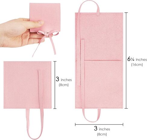 HappyLily 10 Pack Pink Jewelry Pouch, Jewelry Gift Storage Case, Small Jewelry Packing Bags for Necklace Earrings Rings Package in Kuwait