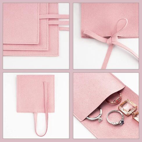 HappyLily 10 Pack Pink Jewelry Pouch, Jewelry Gift Storage Case, Small Jewelry Packing Bags for Necklace Earrings Rings Package in Kuwait