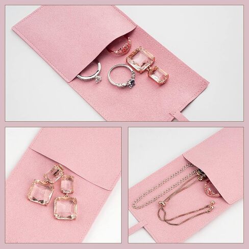 HappyLily 10 Pack Pink Jewelry Pouch, Jewelry Gift Storage Case, Small Jewelry Packing Bags for Necklace Earrings Rings Package in Kuwait