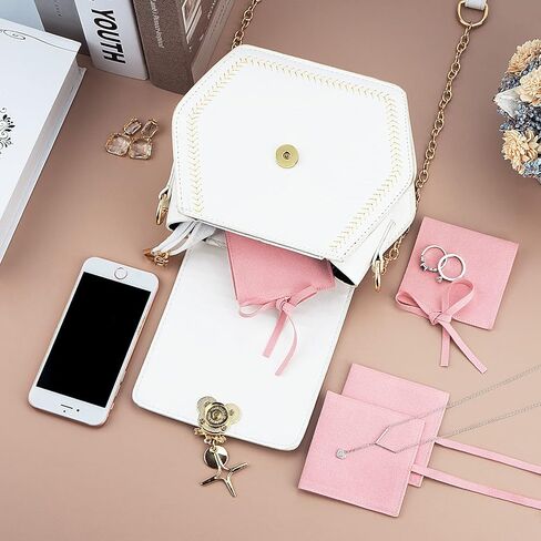HappyLily 10 Pack Pink Jewelry Pouch, Jewelry Gift Storage Case, Small Jewelry Packing Bags for Necklace Earrings Rings Package in Kuwait