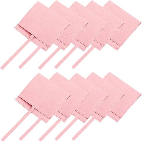 HappyLily 10 Pack Pink Jewelry Pouch, Jewelry Gift Storage Case, Small Jewelry Packing Bags for Necklace Earrings Rings Package in Kuwait