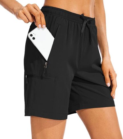 شورت Asfixiado للسيدات للمشي لمسافات طويلة، شورت صيفي خفيف الوزن سريع الجفاف للنساء أثناء السفر في الهواء الطلق مع جيوب بسحاب in Saudi Arabia