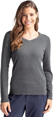 Cutter & Buck Women's Soft Cotton Blend Lakemont Long Sleeve V-Neck Sweater in Saudi Arabia