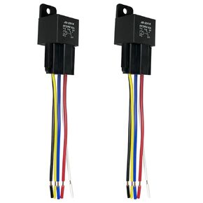 Cotonlake 24V 40A Car Relay with Harness Sockets, 5 Pin SPDT Relay with Color-Labeled Wires for Automotive Truck Van Motorcycle Boat， Replaces Type: JD-2914(2pcs) Waterproof Relay Socket in Kuwait