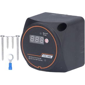 Battery Relay, Dual Battery Relay,Split Sensitive Isolator Automatic Charging Waterproof Digital Display 12V 140A, Relay