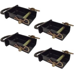 4 Pack Heavy Duty Adjustable Trailer Stake Pocket D Ring w/ 1/2" Hitch Pin for Flatbed Trucks