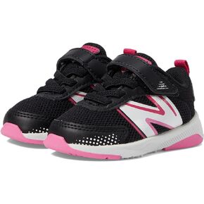 New Balance Baby Dynasoft 545 V1 Bungee Lace with Top Strap Running Shoe, Black/Carnival Pink, 3 Wide US Unisex Infant