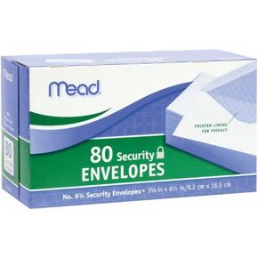 Meadwestvaco 468122 Boxed Envelopes 3-.63 in. x 6.5 in. 80-Pkg-Security No. 6
