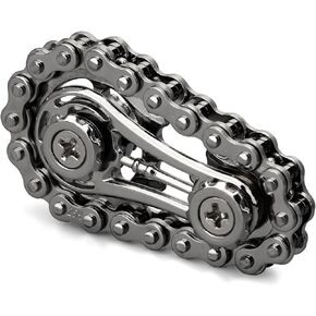 Bike Chain Gear Fidget Spinner for Stress Relief, Metal Sprocket Chain Fidget Toy for Kids Adults, Kinetic Desk Toy Novelty Hand Finger Spinner for Anti-Anxiety, Cool Toy Gift for Man Boy