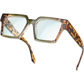 Blue Light Blocking Glasses Rectangle Chic Preppy Look MultiColor Frame for Women Men KELLY